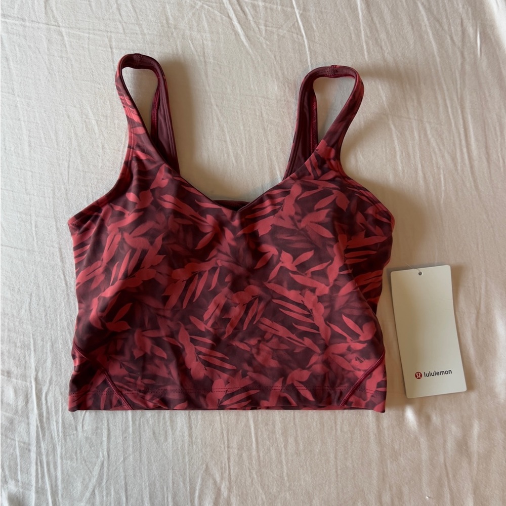 NWT Lululemon align tank spray leaf fireside red multi